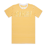 Extrusion Illusion Puff Paint Striped Logo Tee